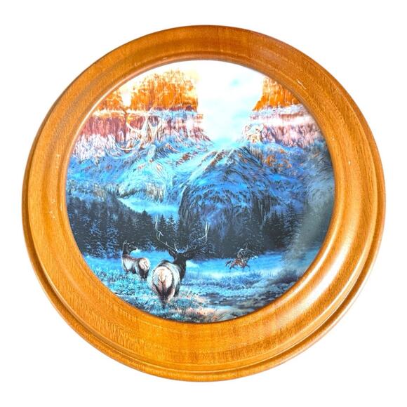 Julie Kramer Cole Faces of Nature Wintering w The Wapiti 1992 Collector Plate - Picture 5 of 5